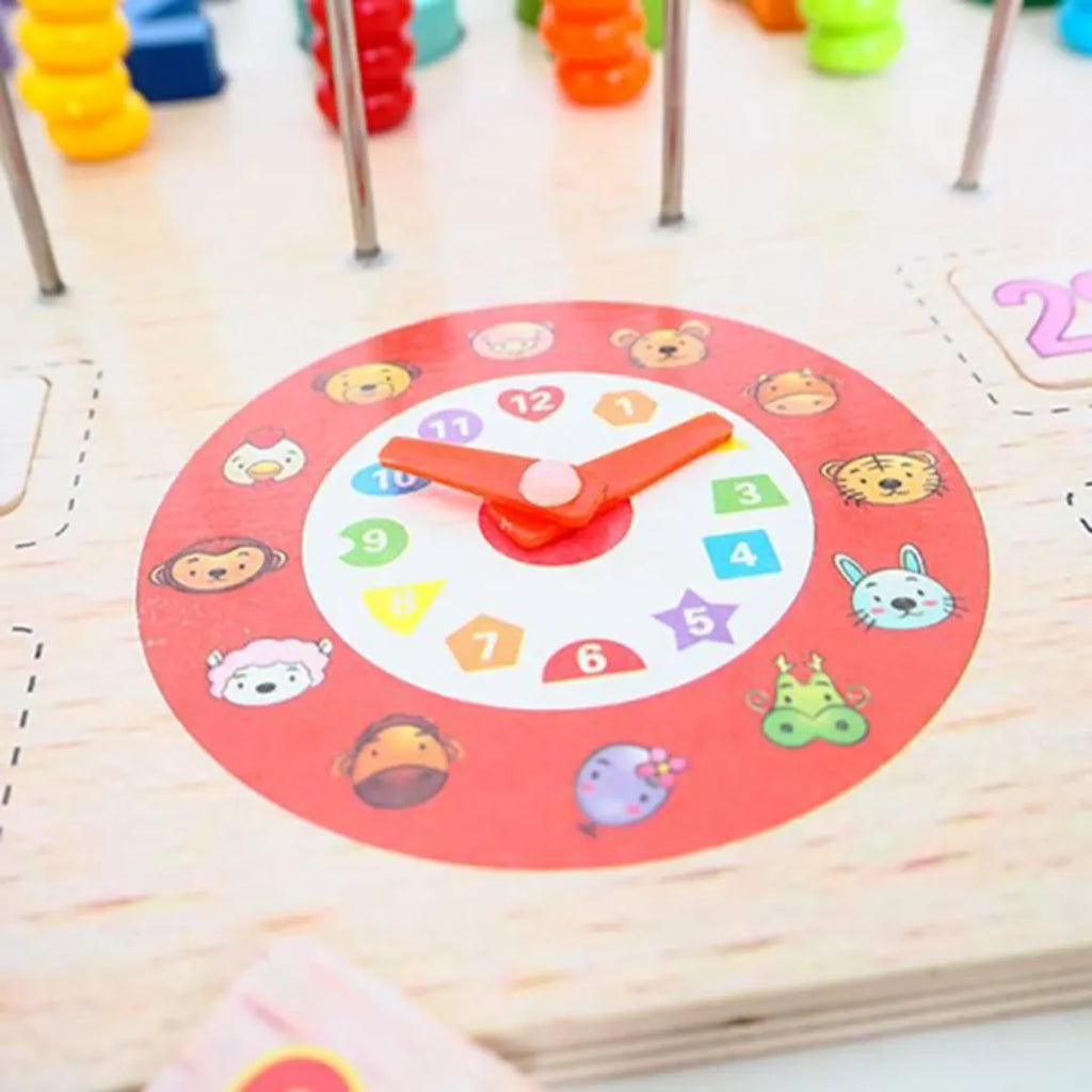 Дрвен Сет  4 вo 1 – Броеви, Саат, Форми и Математика