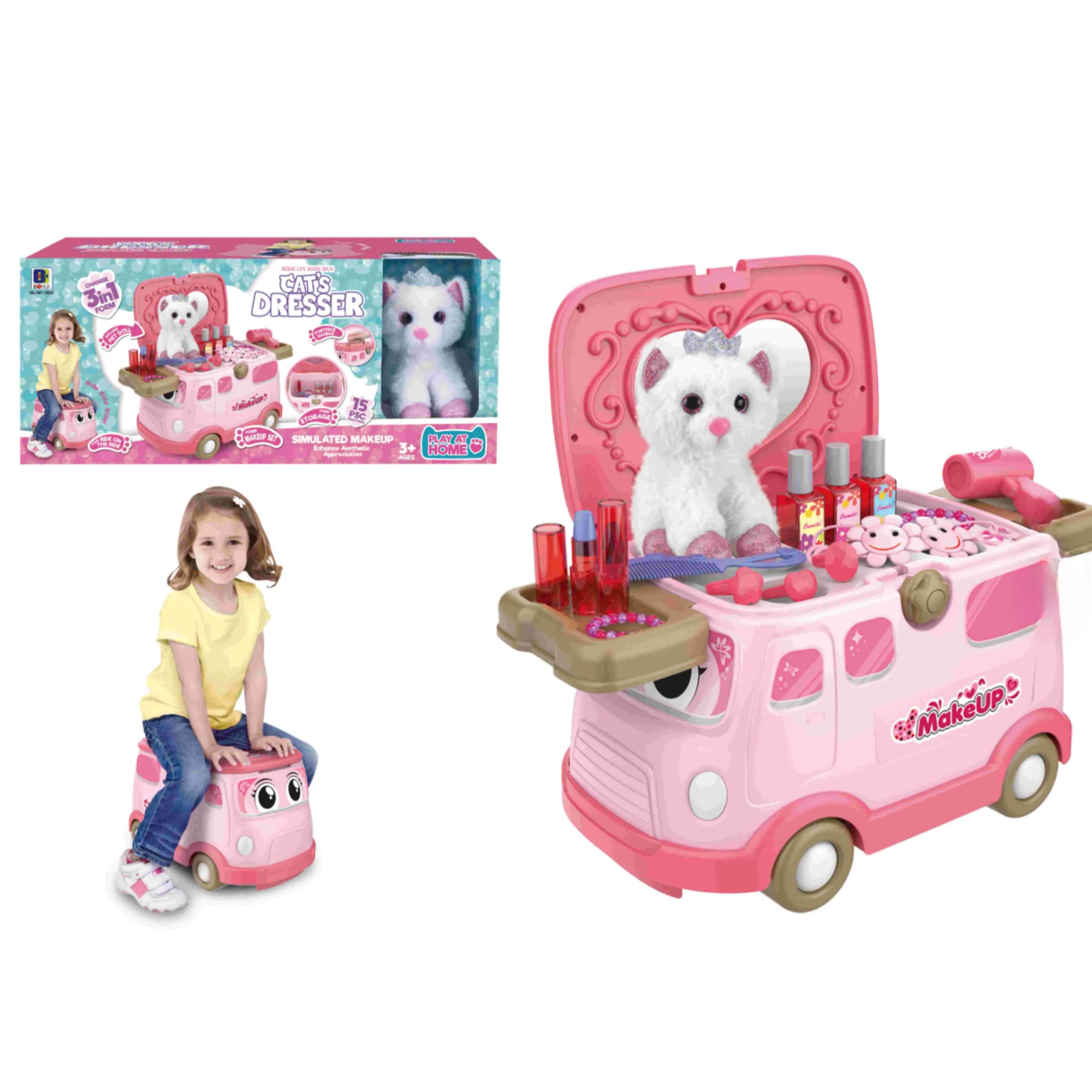 Сет за Шминкање со Светлечко Огледало и Маче Другарче