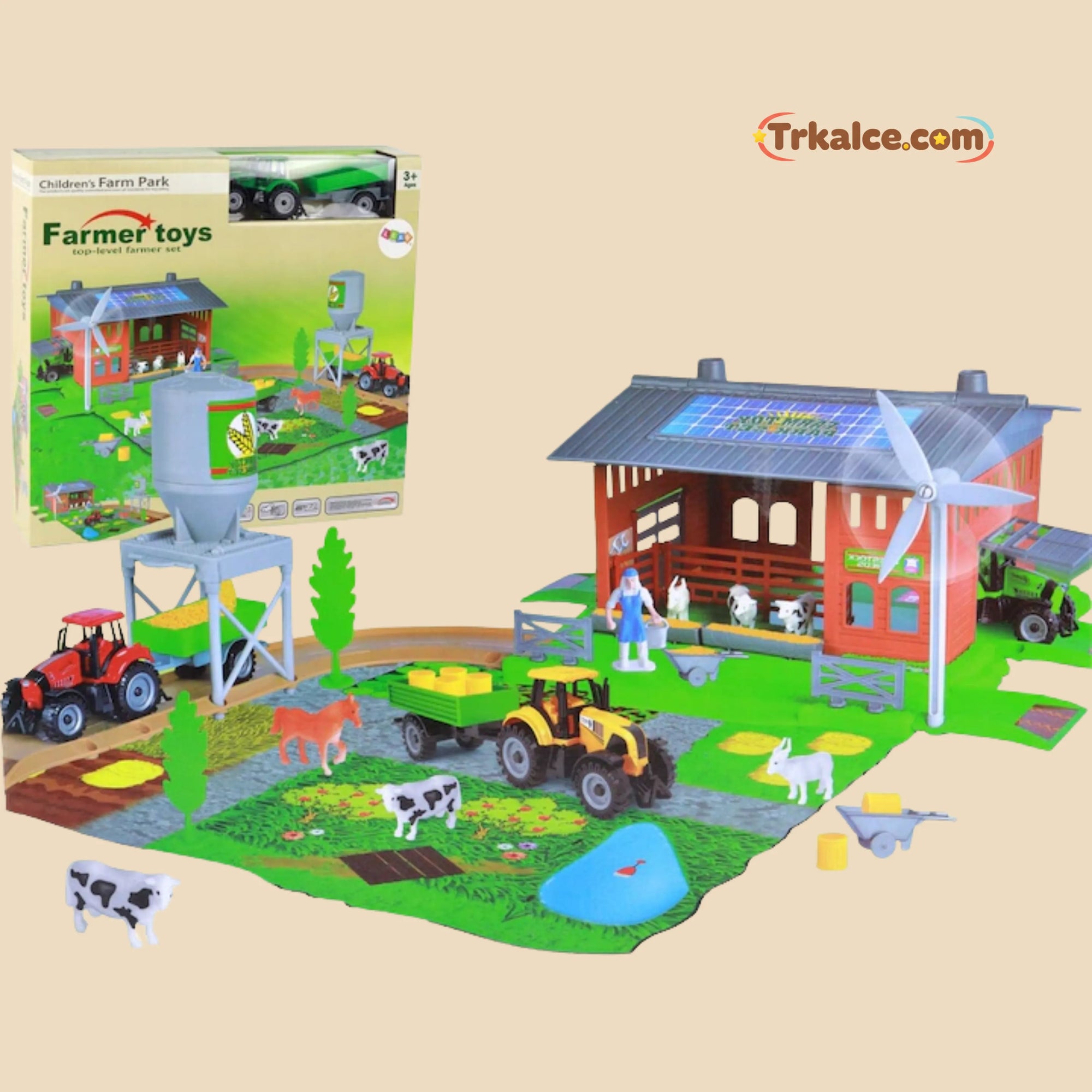 Голема Фарма „Lean Toys“ – Трактор + Приколка