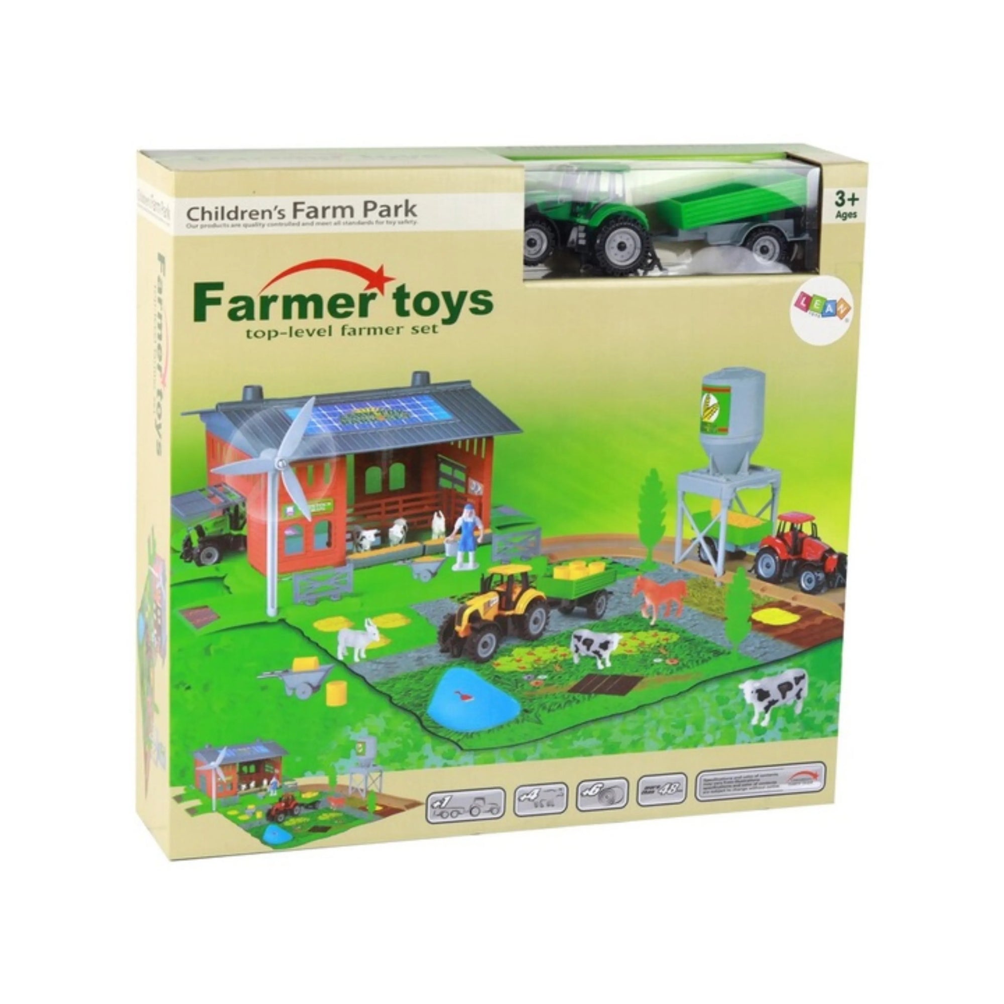 Голема Фарма „Lean Toys“ – Трактор + Приколка